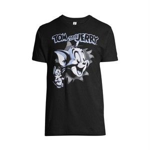 New Tom and Jerry Classic Hanna Barbera Men' Vintage Black T-Shirt Medium